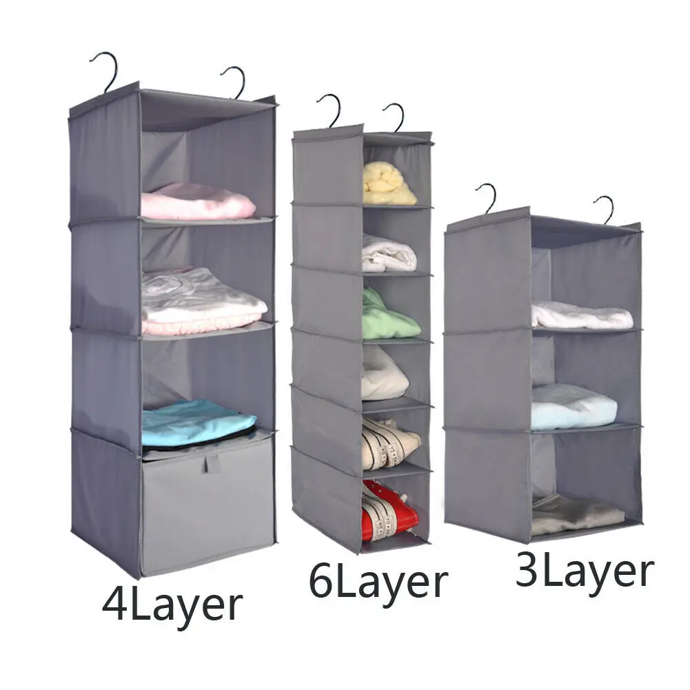 Home Storage Hanging Organizers Wardrobe Organizer Bag Closet Shelf Cloth Hanger Rack Container | Дом и сад