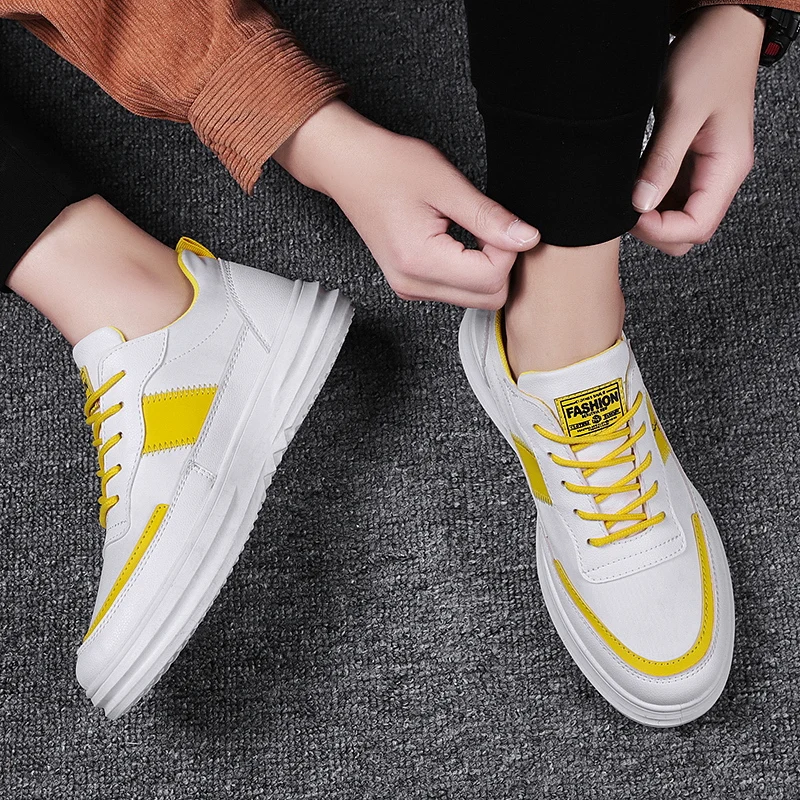 

2021 New Trend Young Casual Shoes For Boy Designer Walking Shoes Men Wearable Casual Male Sneakers Pu Leather Men Shoe