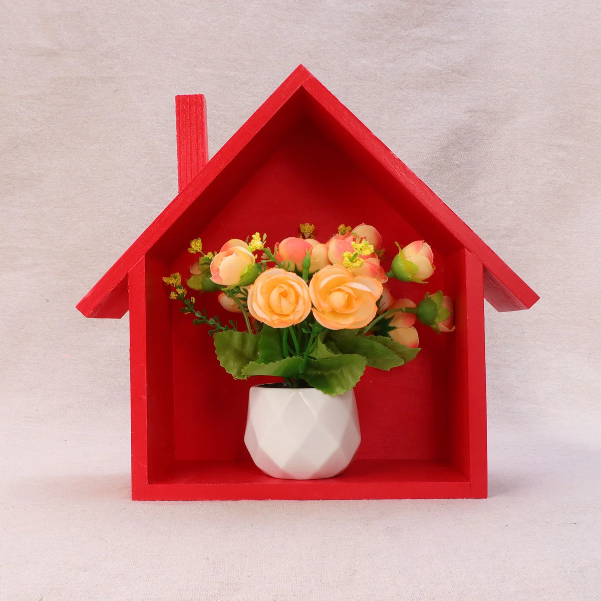 Настенная деревянная полка в форме домика настенный стеллаж для хранения