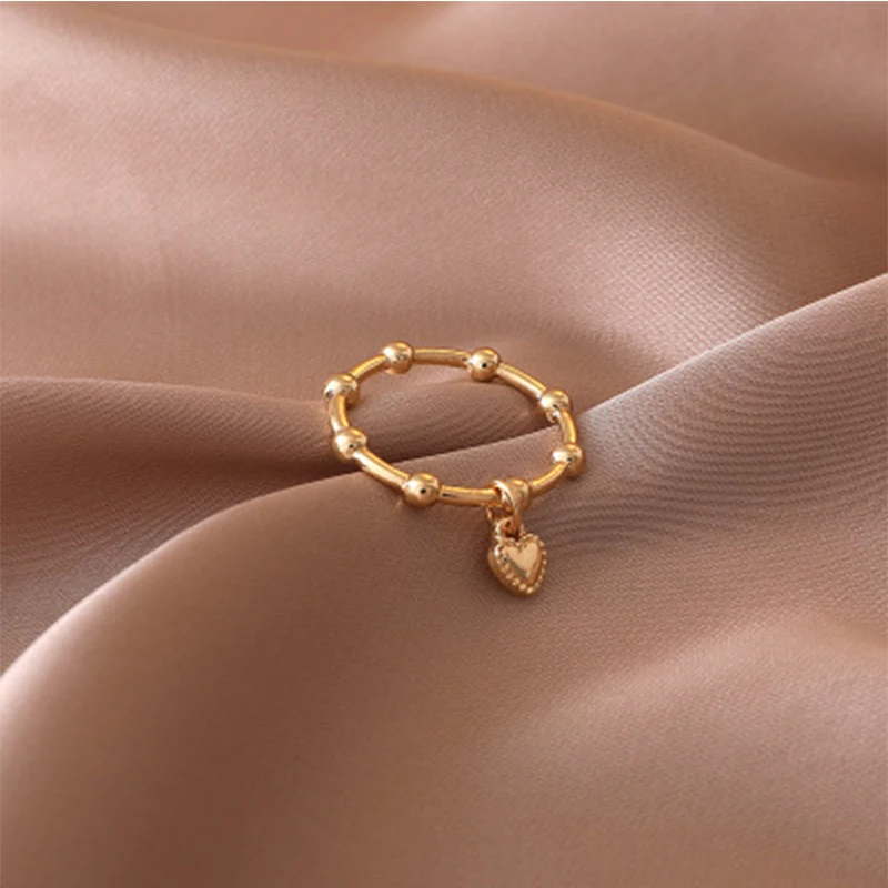 

Small Dot Love Pendant Rings Simple Round Female Ring Charm Tail Rings Accessories For Women Jewelry Gifts Wholesale