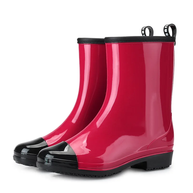 New Fashion Non-Slip Waterproof Rain Boots Women's bot Mid-Calf Jelly Rain Boots Rubber Boots