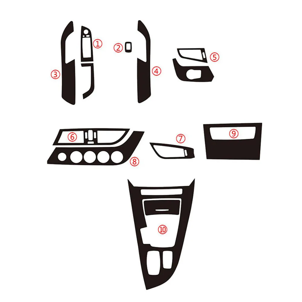 

1 Set Car Anti High Temperature Panel Dashboard Sticker Carbon Fiber Look Interior Trim