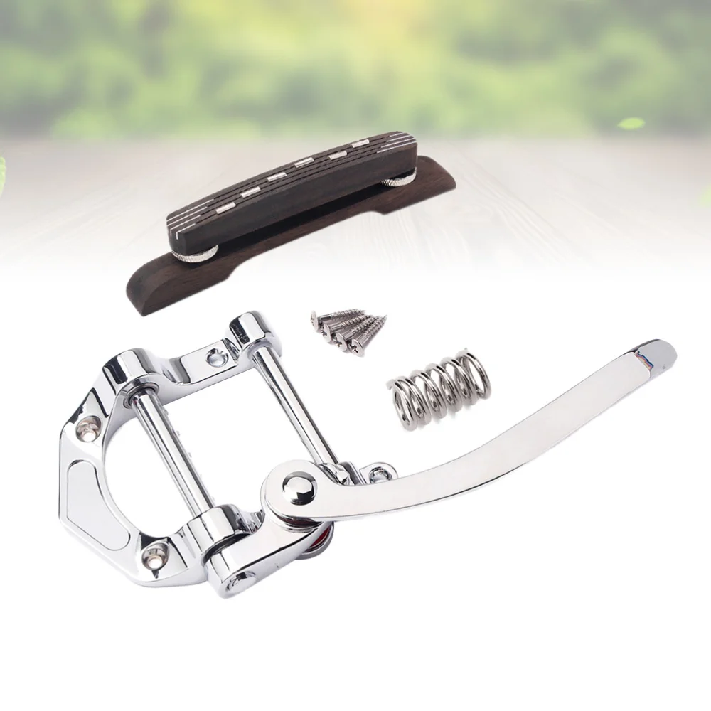 

Jazz Guitar Bridge Rosewood Guitar Vibrato Tailpiece Tremolo for 6 String Archtop Jazz Guitar (Black)