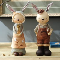 lovely rabbit trinket piggy bank couple ornament gift 1 pair decorations for home living room decoration resin