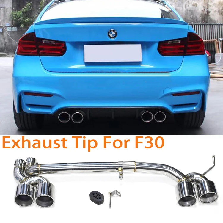

1 Set 304 Stainless Steel Car Exhaust Pipe For BMW F30 F31 320i 328i 330i 2017-2019 Muffler Tip Tailpipe Changed M3 Bumper