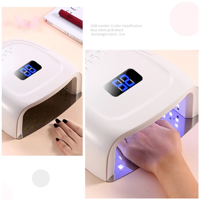 

New Rechargeable UV LED Nail Lamp Nail Dryer For All Types Gel Curing Lamp With 42Pcs Leds Battery Charging Nail Manicure Tools