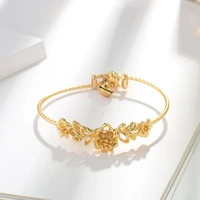 viennois simple design fashion bangles for child hollow out crystal flower bangles for little girls indian jewelry bracelets