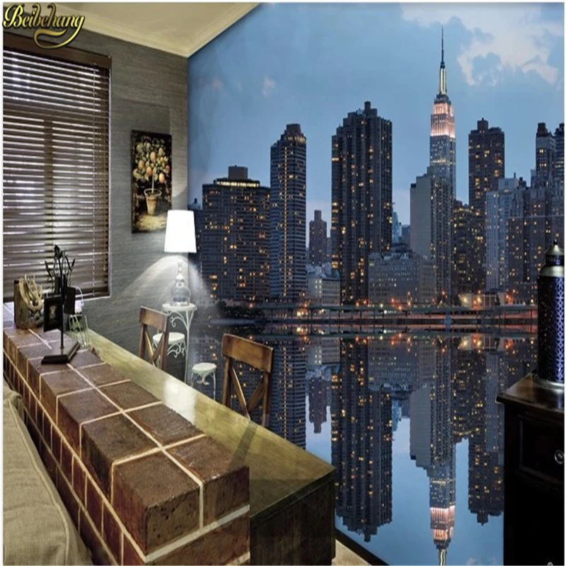 3d обои beibehang с фотографией рулон бумаги город ужин Настенные для гостиной ТВ фона