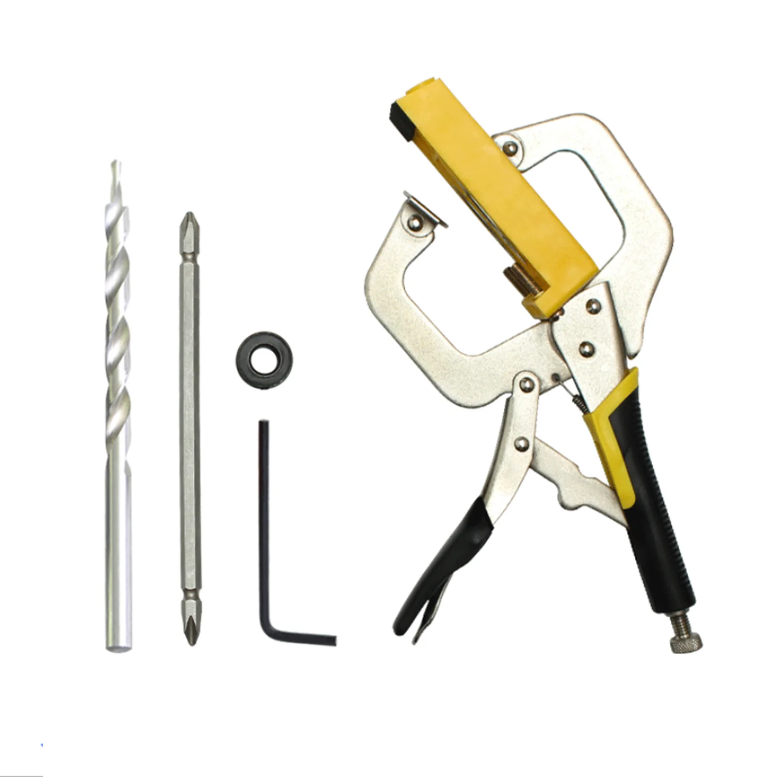 

KKMOON Наклонный локатор для отверстий с двумя отверстиями с 11 дюймовыми фиксирующими плоскогубцами, набор для зажима для отверстий, сборка дл...