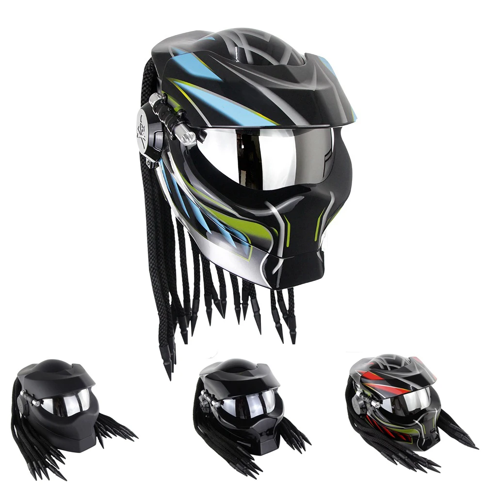 Шлем хищника мотоциклетный шлем Мужской мото Железный Воин человек capacete DOT Casco