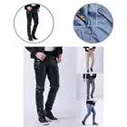 Брюки великолепные повседневные универсальные брюки из искусственной кожи гладкие мужские брюки на молнии