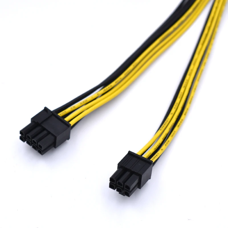 100 шт./лот высококачественный 8 контактный PCI E до 8(6 + 2) Pin 6 разветвитель 18AWG