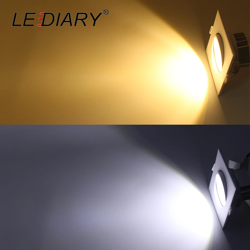 LEDIARY 10 шт./лот светодиодные светильники COB 75 мм круглые квадратные прожекторы 110 220