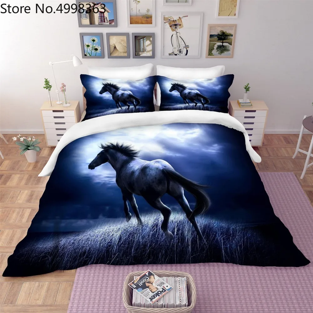 Комплект постельного белья из 2 предметов с изображением лошади одеяло животных