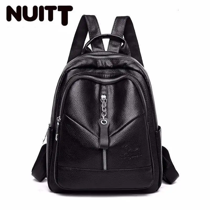 Женский рюкзак Mochilas Sac A Dos, рюкзак для девочек, женские кожаные рюкзаки, высокое качество, винтажный рюкзак для девушек - Цвет: black