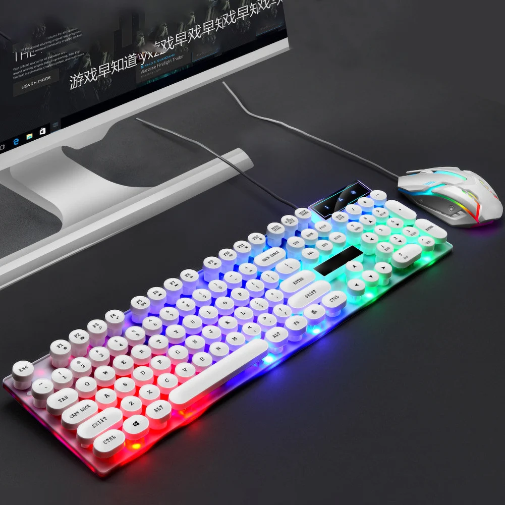 

Waterproof Wired Gaming Keyboard Mechanical Feeling Backlit Keyboards USB 104 Keycaps Keyboard Computer Game Keyboards