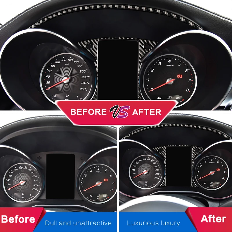 Наклейка для панели приборной Mercedes C Class W205 из углеродного волокна C180 C200 GLC