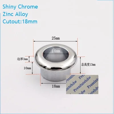 Zinc Chrome 18mm 4 шт./лот Матовый Черный Хром Цинк пластиковый настольный втулка фланец кабельный выход аккуратная Заглушка с отверстием для проводов щетка управления - Цвет: Zinc Chrome 18mm