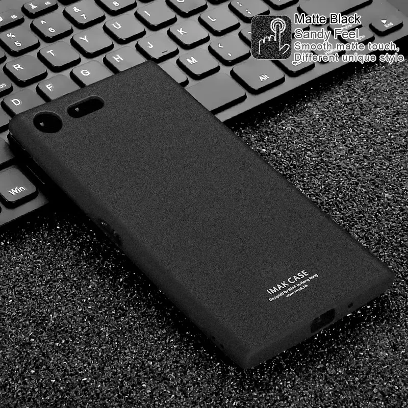 Защитный чехол IMAK с окружением для sony Xperia 10 Plus XZ3 XZ XZ2 Премиум мягкий чехол из ТПУ для G8141 G8142 полный чехол матовый чехол - Цвет: Matte Black