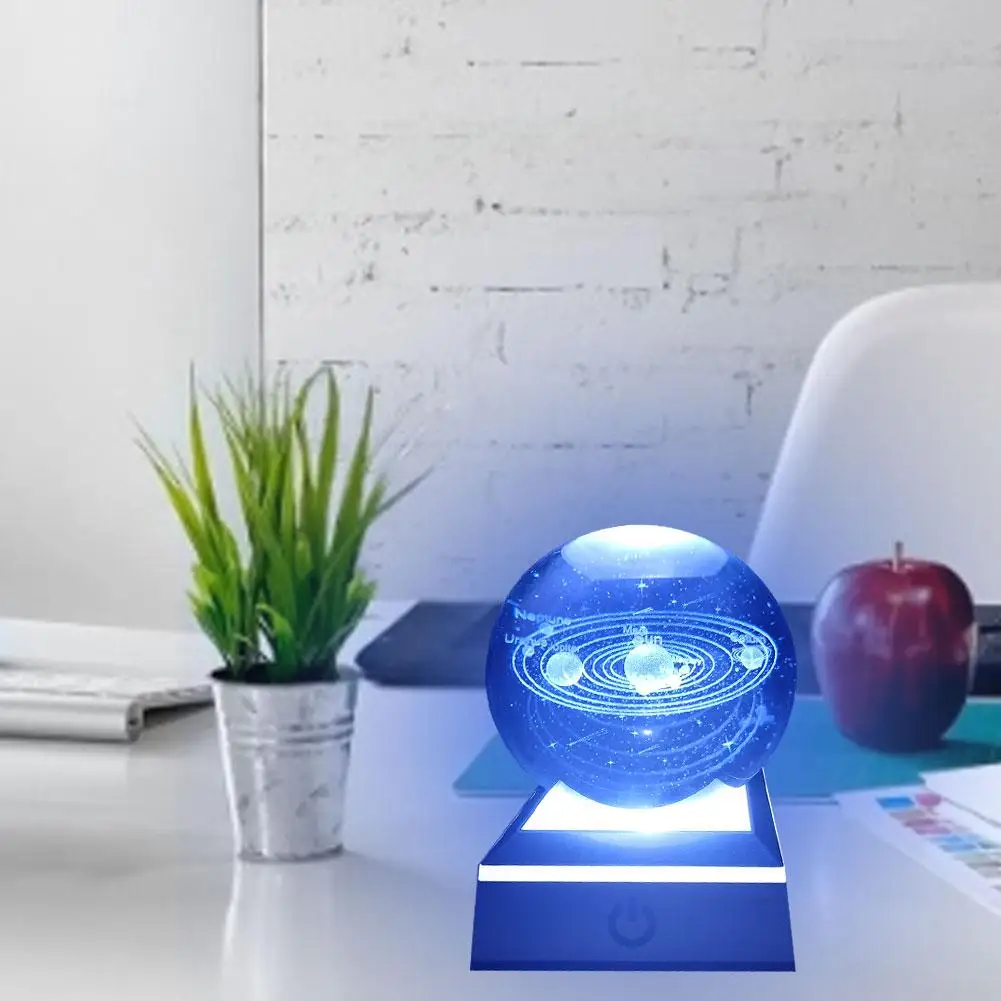 USB СВЕТОДИОДНЫЙ светильник миниатюры солнечная система хрустальный шар 3D