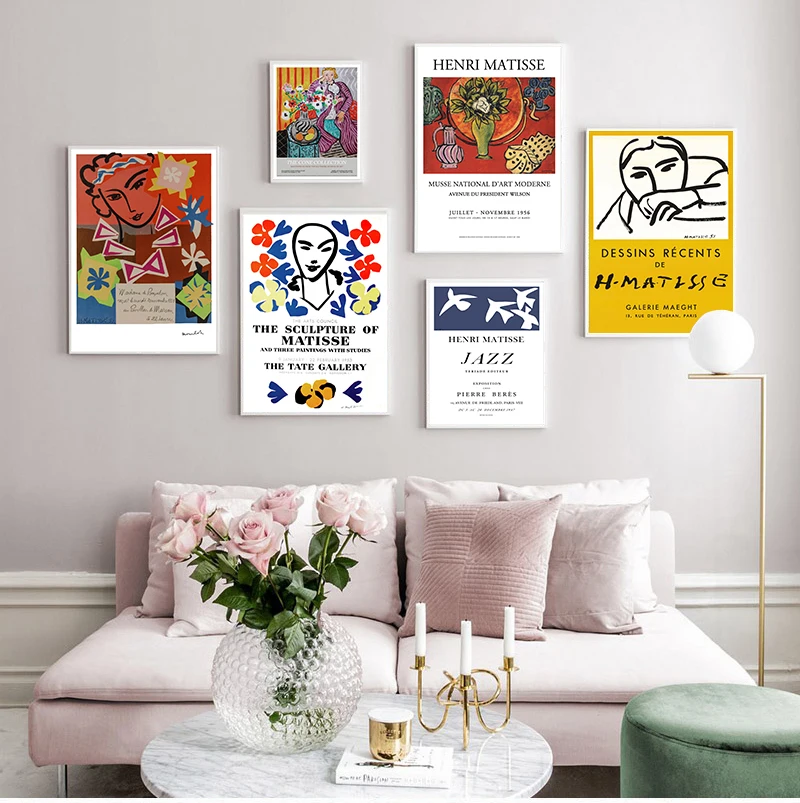 Модные Ретро плакаты и принты Matisse абстрактный портрет Настенная живопись на