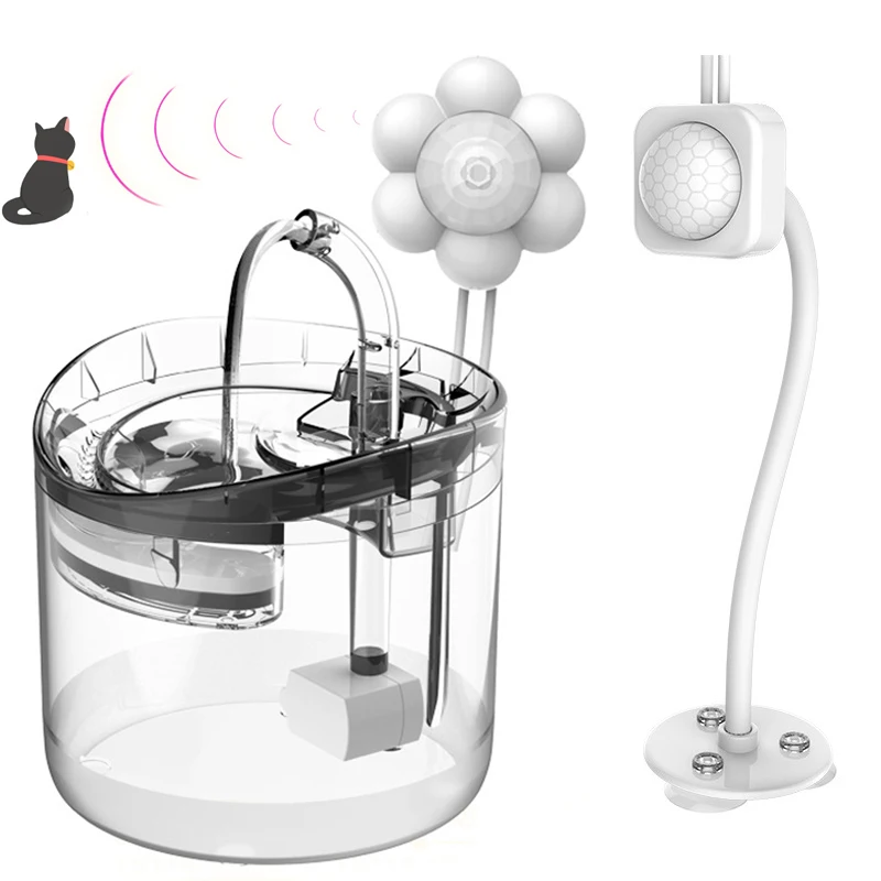 Motion Sensor Cat Dog Water Fountain Filter Dispenser Smart infrared Usb Universal pet Accessories Detector | Дом и сад