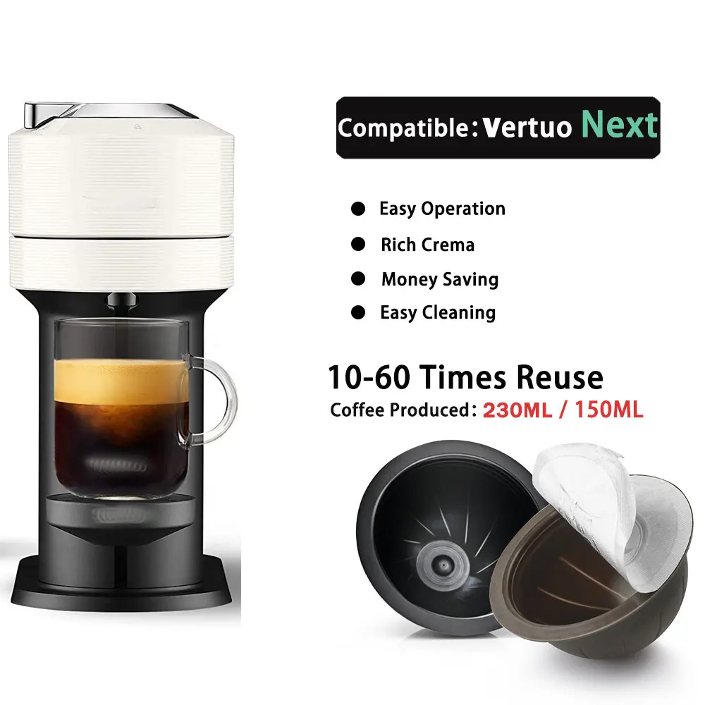 Многоразовые кофейные капсулы для Vertuo Next ENV150 Vertuoline Plus многоразовые хорошего