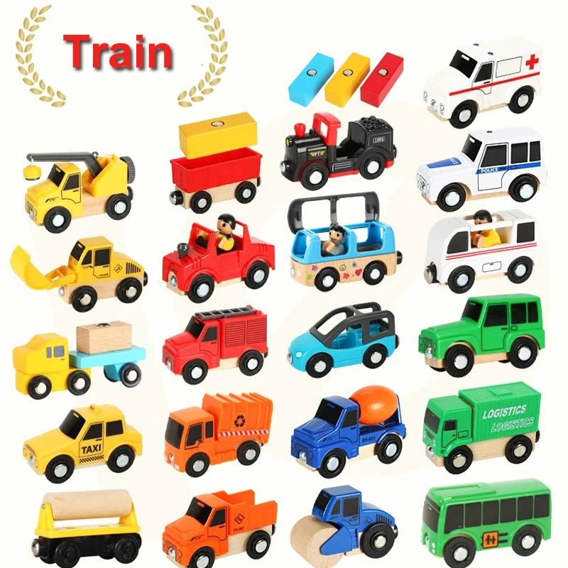 

Новый деревянный магнитный поезд самолёт деревянная железная дорога вертолет автомобиль грузовик аксессуары игрушка для детей подходит п...