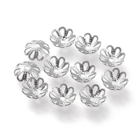 200pcs 304 stainless steel bead caps flower filigree end beads cap for jewelry making bracelet accessories 7x7x2 5mm hole 1mm