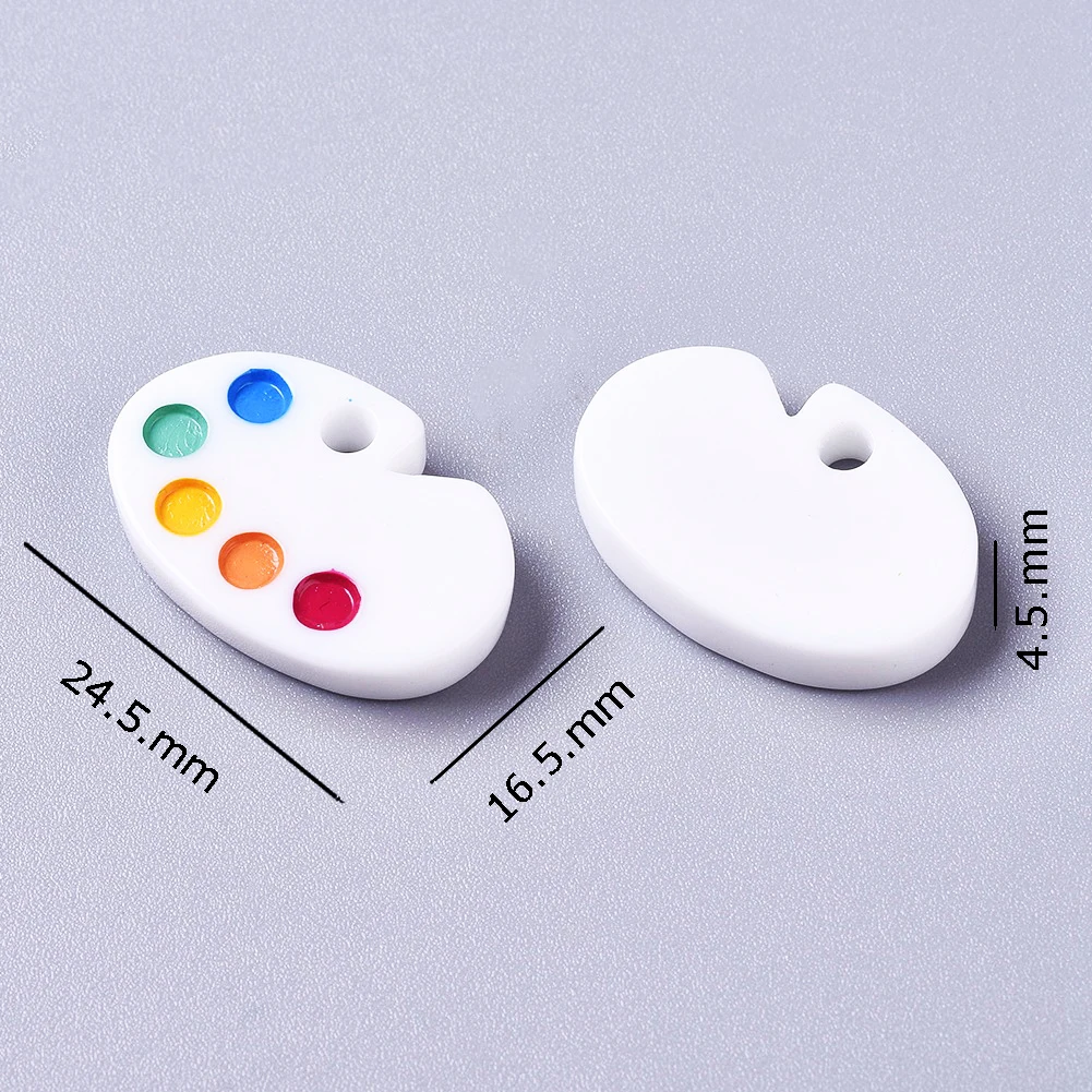 50 stücke Flatback Harz Anhänger Farbe Palette Perlen Charms für DIY Handwerk und Schmuck Machen 16,5x24,5x4,5mm – Detail 3
