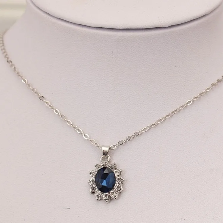 Модный костюм TSHOU193 синие хрустальные Висячие серьги ожерелье кольцо ювелирные