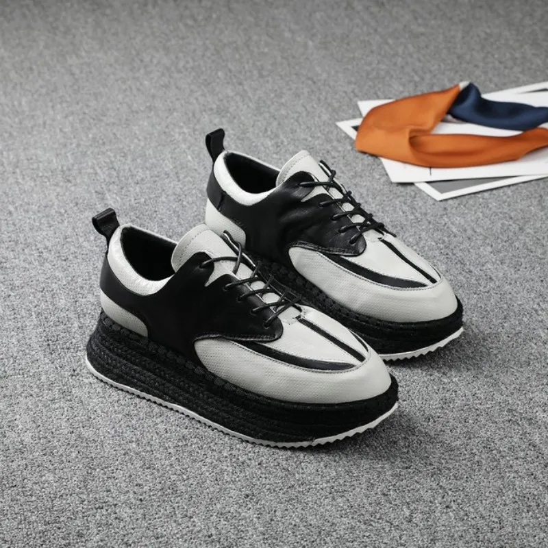 Кроссовки женские из натуральной кожи на платформе для бега фитнеса тренировок