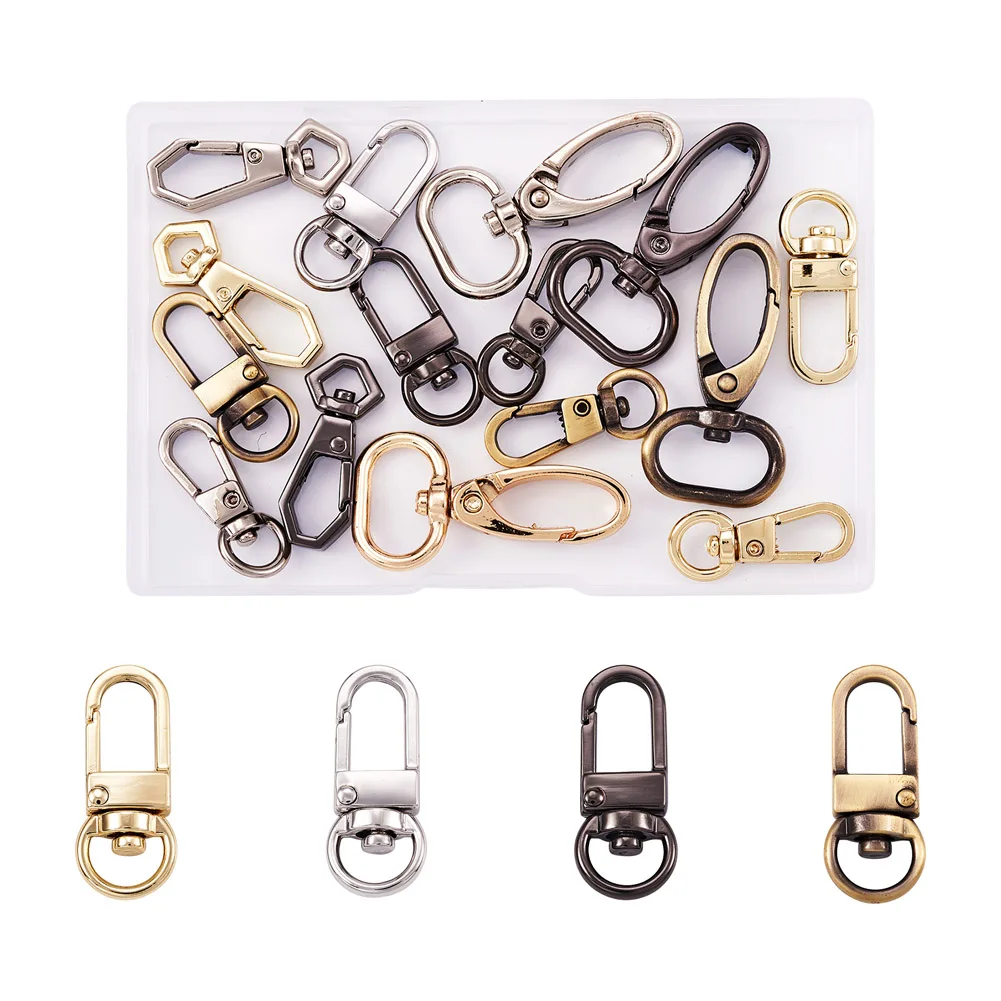 

30pcs/Box Zinc Alloy Swivel Clasps Swivel Snap Hook Mix Color for DIY Jewelry Making Keychain Bags Accessories Decor Supplies