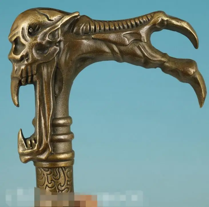 Готическая бронзовая ручная работа резная статуя нечестивого человека трость