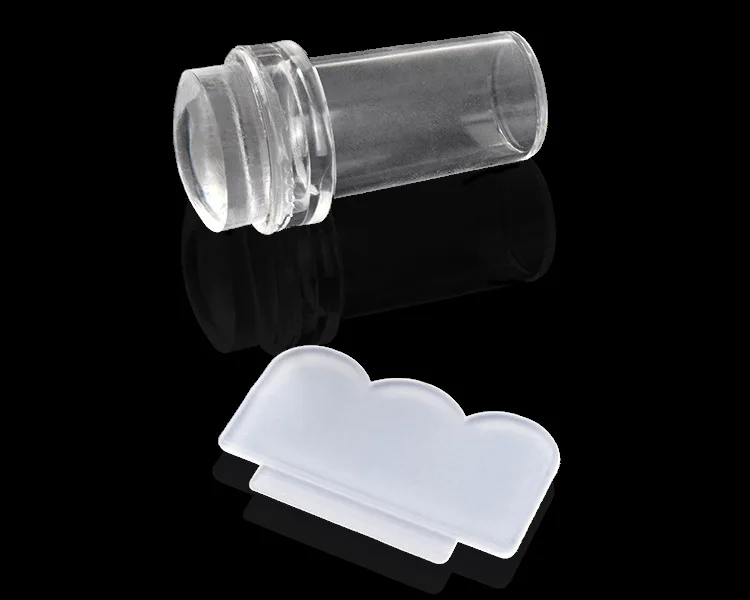 

Новый дизайн, прозрачный штамп для ногтей, скребок, набор с крышкой, силиконовая Сменная головка, лак, печатный маникюрный Штамповочный Инст...