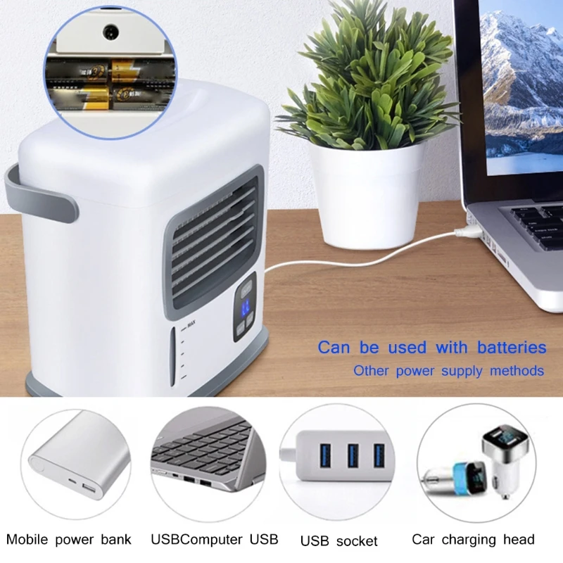 

2-speed Portable Mini Air Conditioner Air Cooler For Home Office Quiet Cooling Small Air Conditioner, Easy to Carry