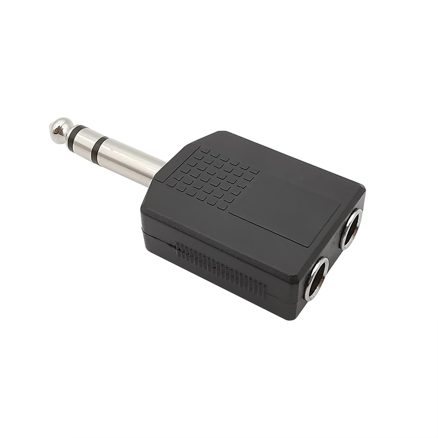 10 шт./лот черный 6 35 мм стереоразветвитель разъемы для аудиосигнала 1/4 дюйма