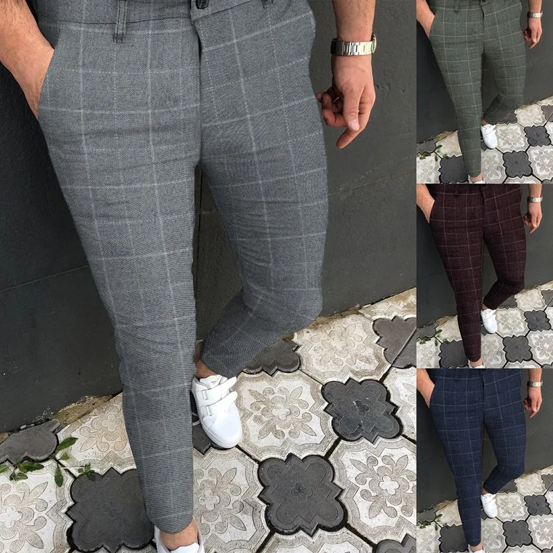 

Top Selling Product In 2021 Autumn New Men's Plaid Business Casual Pants Men Fashion Joggers Mens Pants