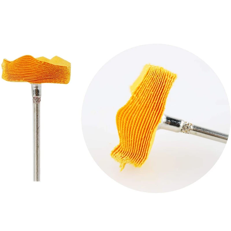 

100Pcs Polishing Buffing Wheel Set Mandrel Polishing Tool for Watch and Jewelry Yellow 3mm Shank
