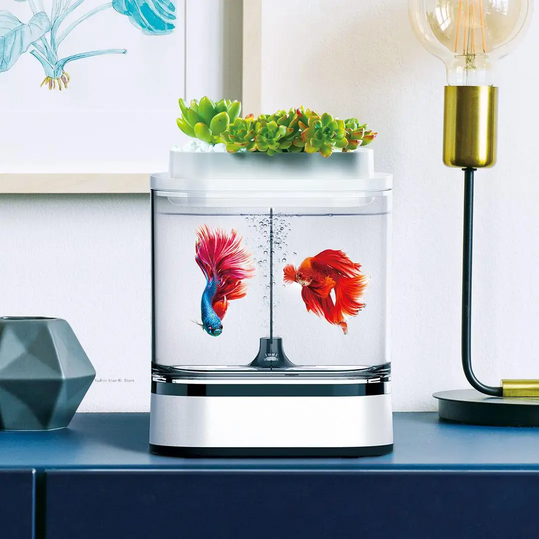 Mijia Geometry Mini Lazy Fish Tank Pro USB зарядка самоочищающийся аквариум с 7 цветами