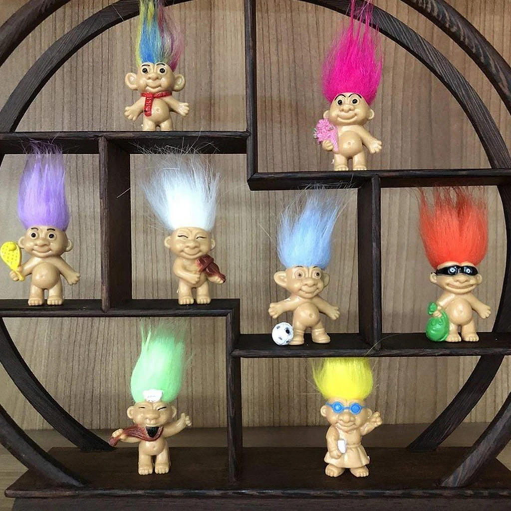 Винтажная красочная кукла Lucky Troll 8 штук мини-фигурки Leprocauns игрушки-вечерние