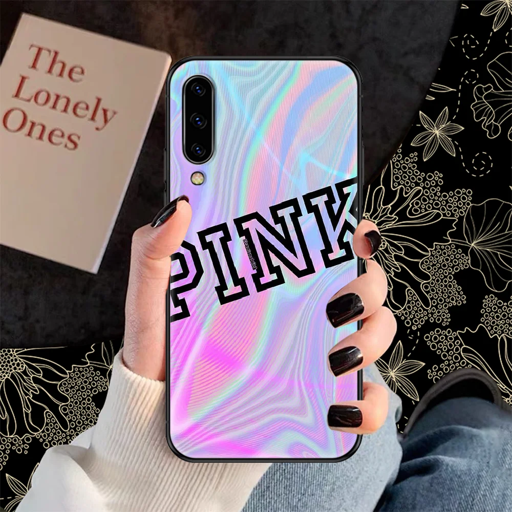 

Fashion brand VS love Pink Phone case For Samsung Galaxy A 3 5 7 8 10 20 21 30 40 50 51 70 71 E S 2016 2018 4G black tpu Etui