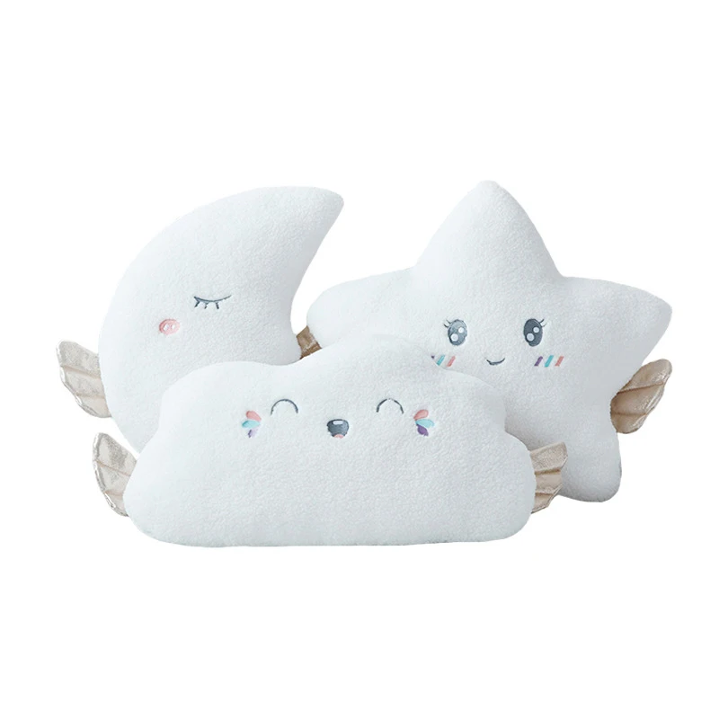 

White Doll Angel Star Plush Toy Pillow White Cloud Toys Girl Heart Sofa Cushion Wings Moon Doll Toy for Children