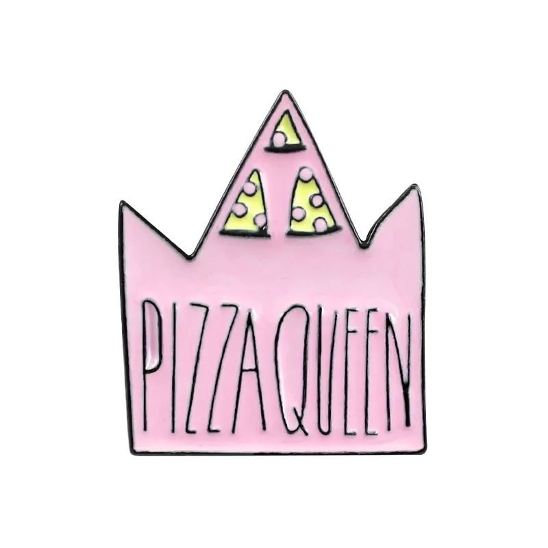 

Creative Cartoon Enamel Pins Crown Princess High Heels Milky Way Pizza DIY Collection Badge Brooch