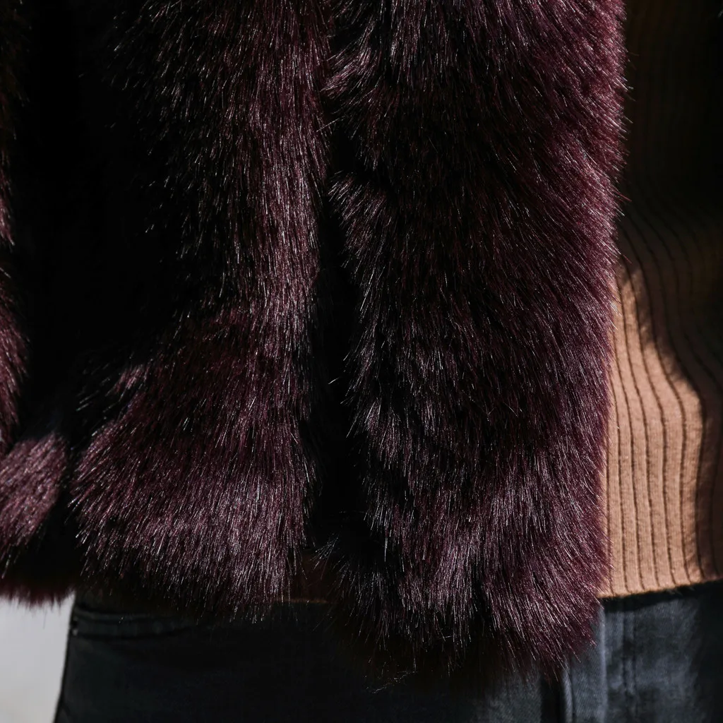 Женская модная однотонная верхняя одежда из искусственного меха кардиган