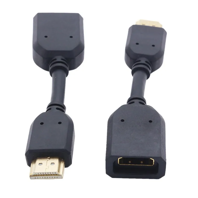 10 см Удлинительный кабель для HDMI Портативный позолоченный медный удлинитель адаптер шнур