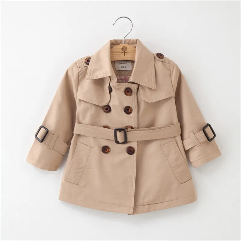 Хаки Dulce Amor/детский плащ; Осенняя детская куртка; ветровка; тонкое стильное пальто; Верхняя одежда; весенне-осенняя одежда для маленьких мальчиков и девочек - Цвет: Хаки