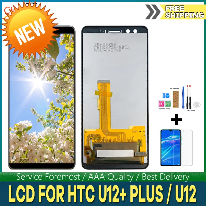 6,0 дюймовый AAA качественный ЖК-дисплей для htc U12 PLUS ЖК-дисплей кодирующий преобразователь сенсорного экрана в сборе Замена для htc U12+ PLUS дисплей