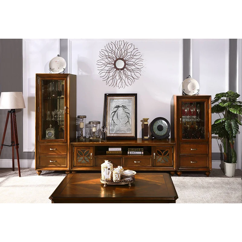 Тумба для телевизора из твердой древесины недорогой тумбочка WA674|Подставки ТВ| |