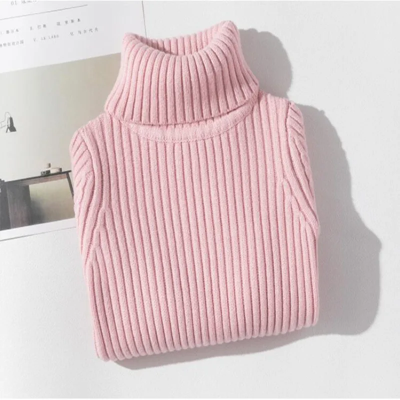Детский вязаный свитер с высоким воротником на осень/зиму|Свитера| |